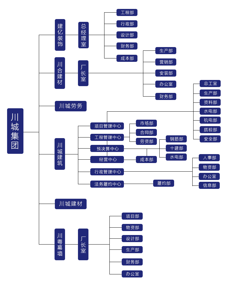 川城集团组织架构图